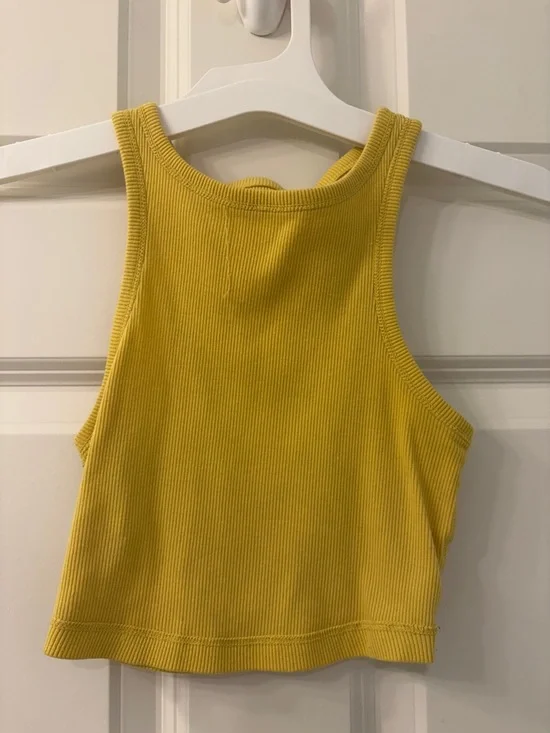 wild fable Yellow Ribbed Tank Crop Top - Picture 1 of 1